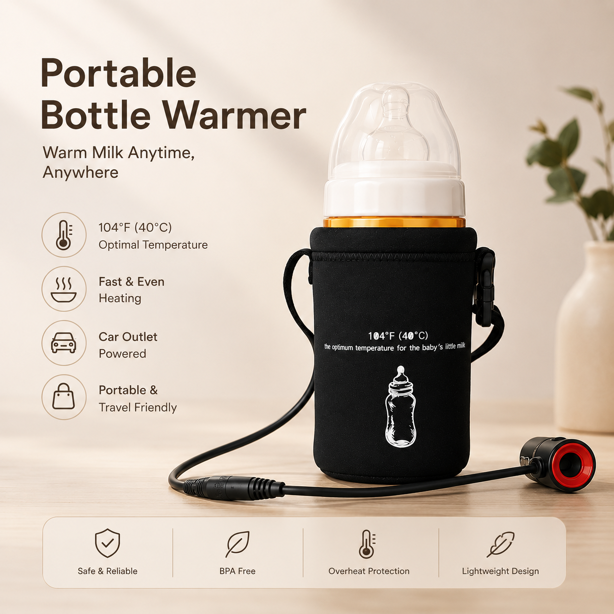 Car Travel Baby Bottle Warmer