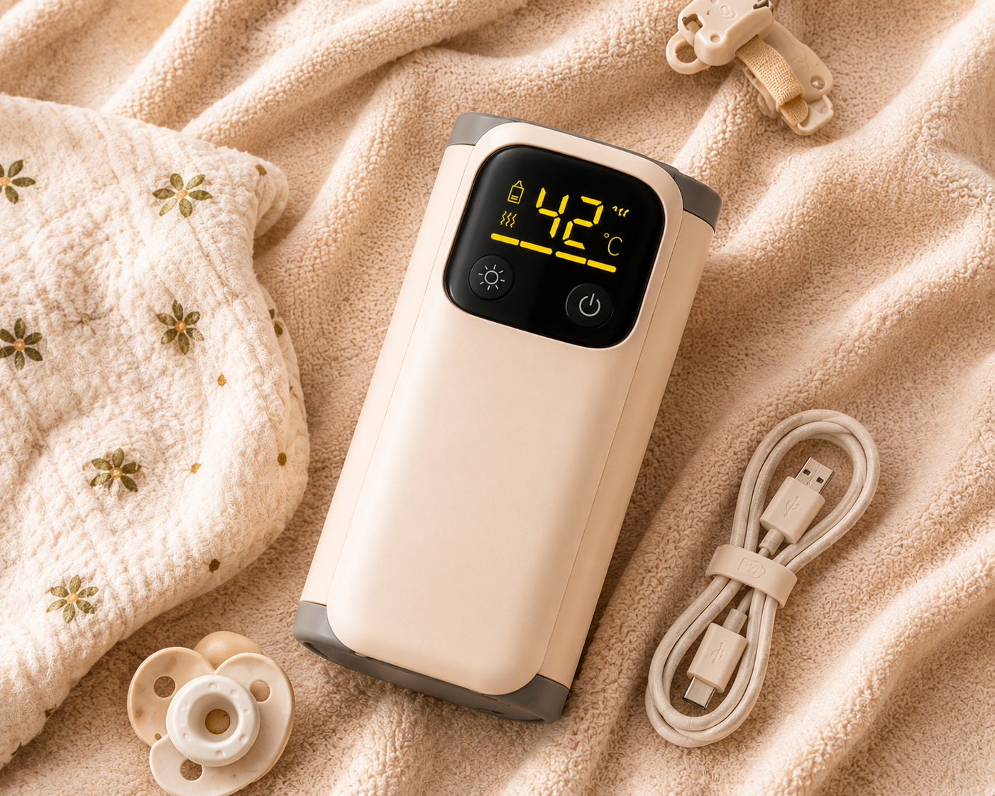 Wireless Rechargeable Bottle Warmer — Digital Display