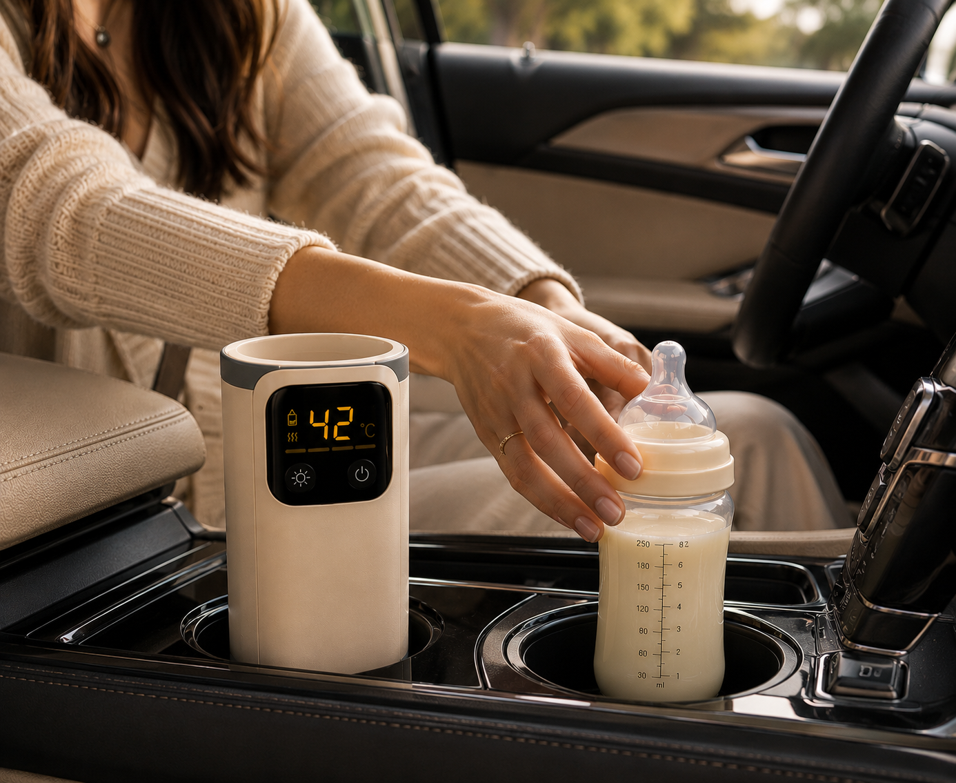 Wireless Rechargeable Bottle Warmer — Digital Display