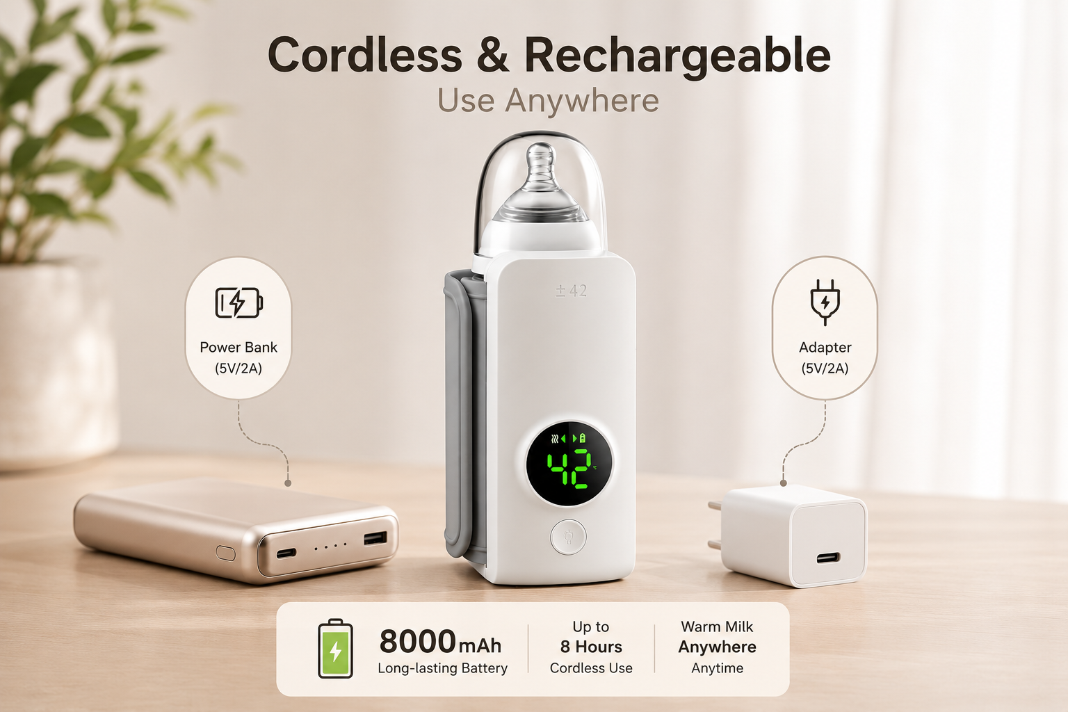 Wireless Rechargeable Bottle Warmer