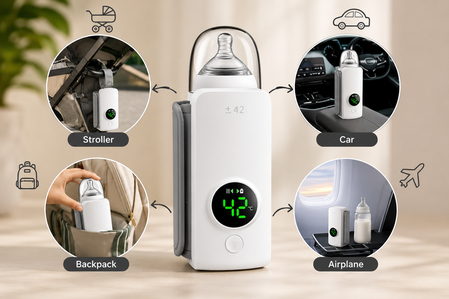 Wireless Rechargeable Bottle Warmer