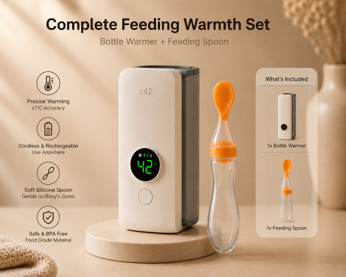 Wireless Rechargeable Bottle Warmer