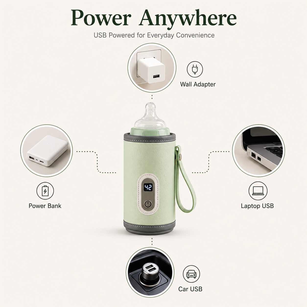 USB Portable Baby Bottle Warmer