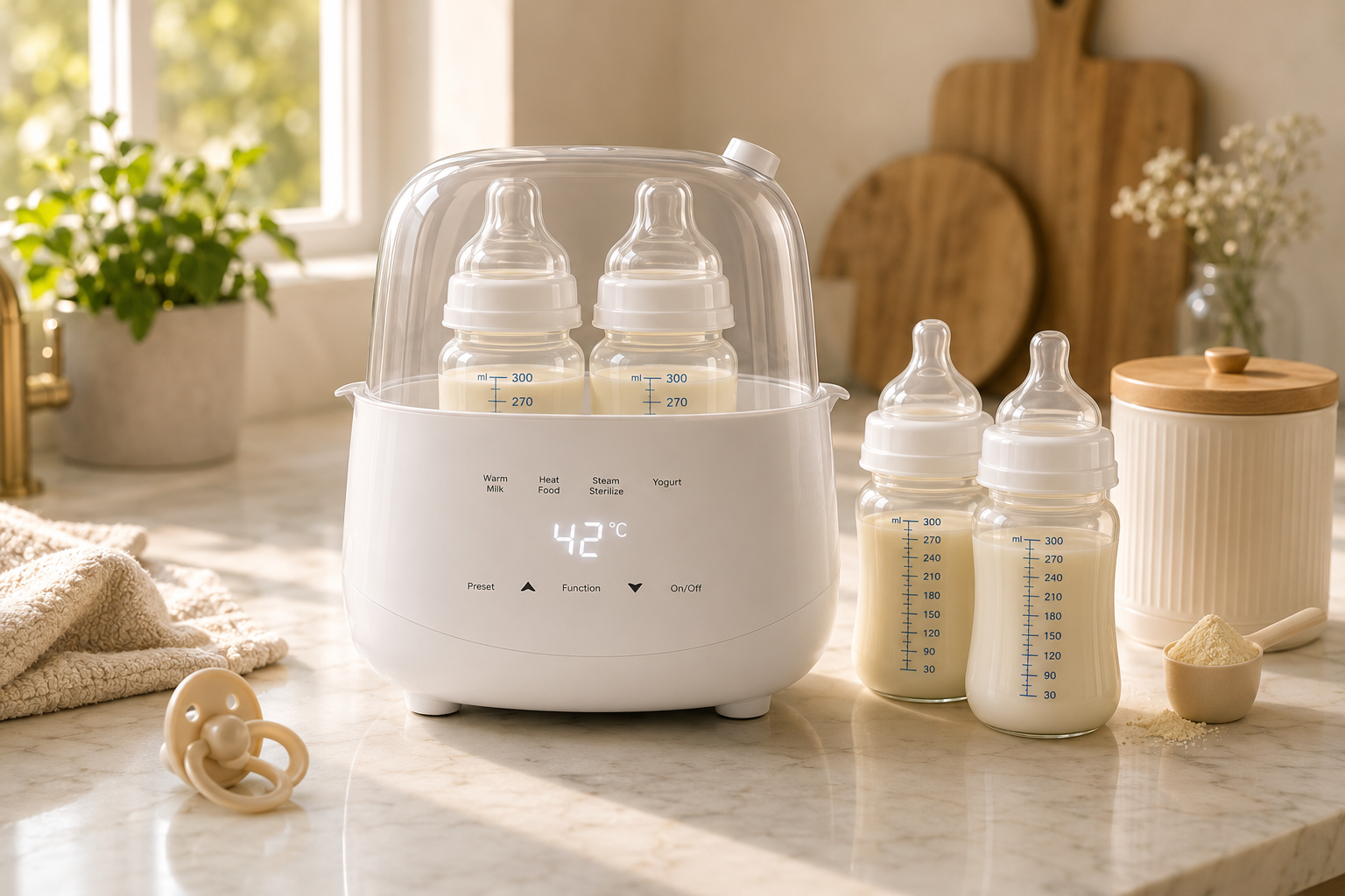 Electric 6-in-1 Baby Bottle Warmer & Steriliser
